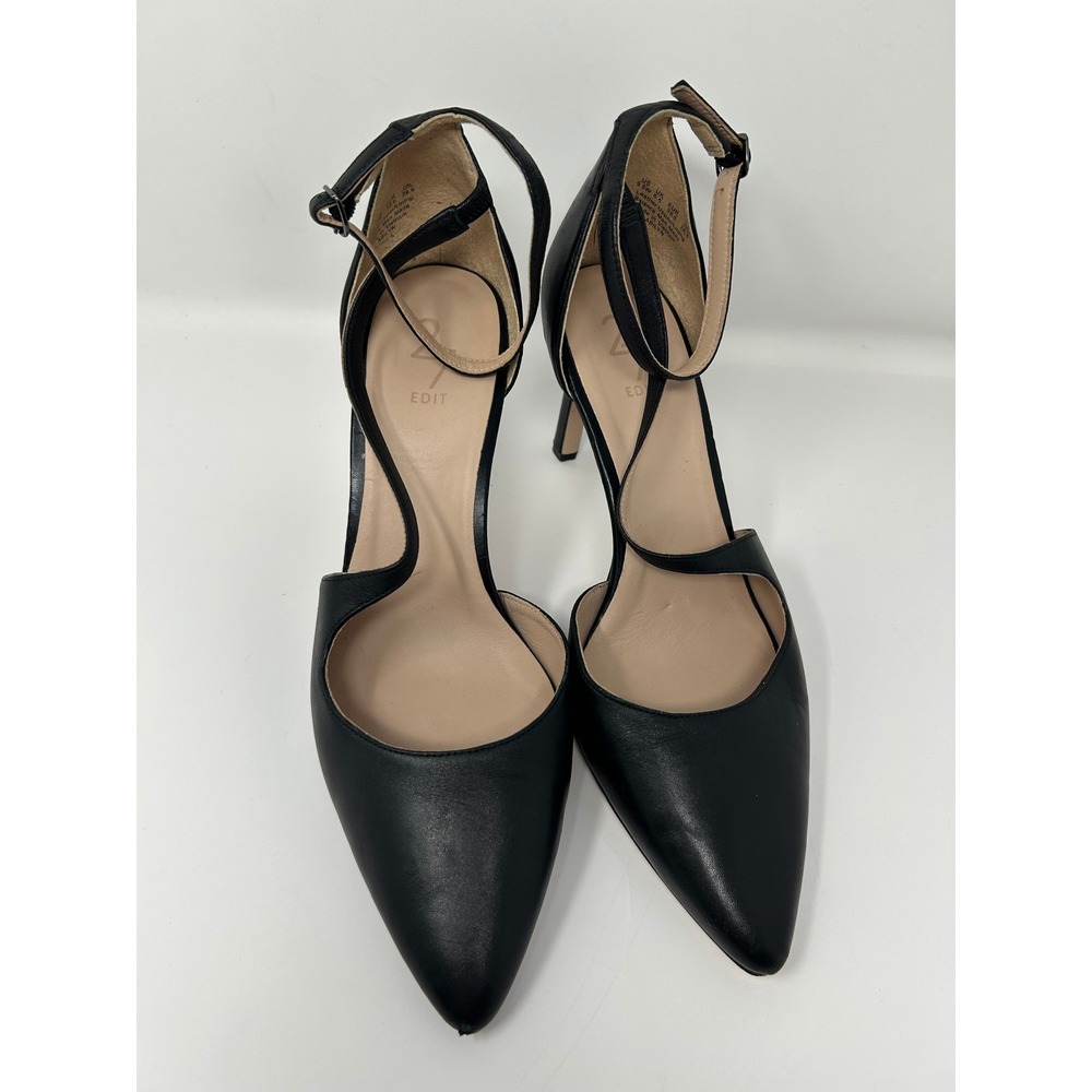 Naturalizer Womens Leather Pointed Toe Asymmetrical Ankle Strap Heels 9.5 Wide